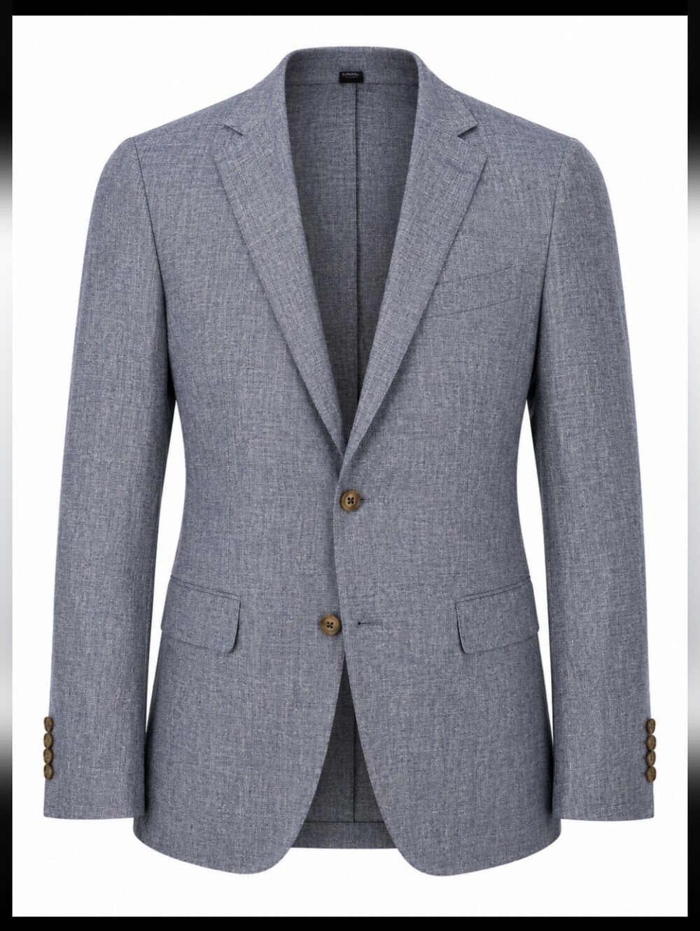 J.Crew Ludlow Slim Fit Sport Coat Blazer 40R Blue Chambray Cotton Linen Somelos